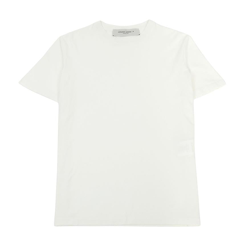 GOLDEN GOOSE Women’s Short Sleeve T-Shirt White Cotton Tee