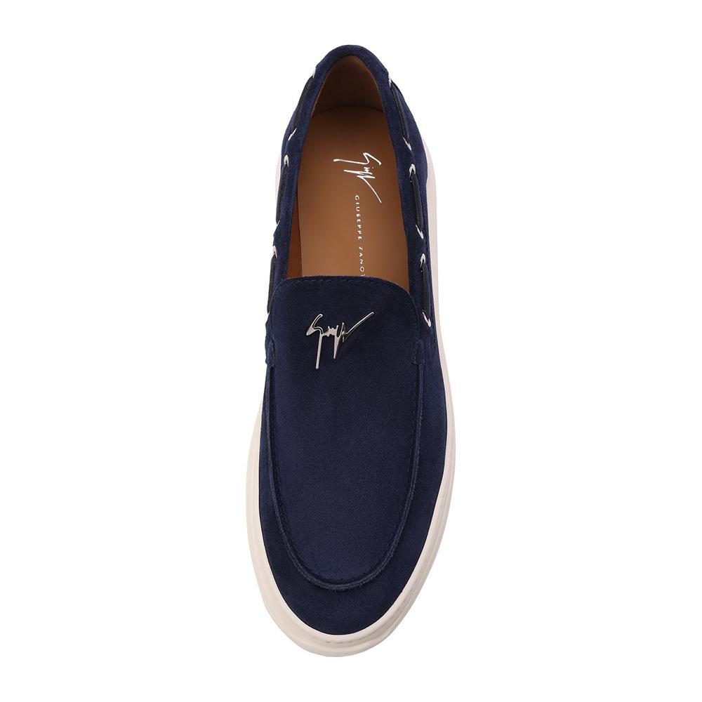 Giuseppe Zanotti Conley String Suede Slip-On Sneakers Blue