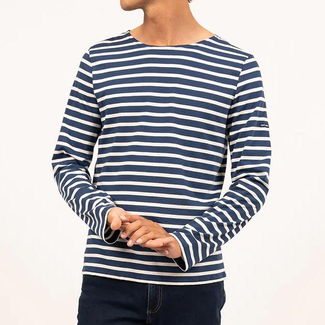 Saint James Breton Stripe Long Sleeve T-Shirt Unisex Navy/White