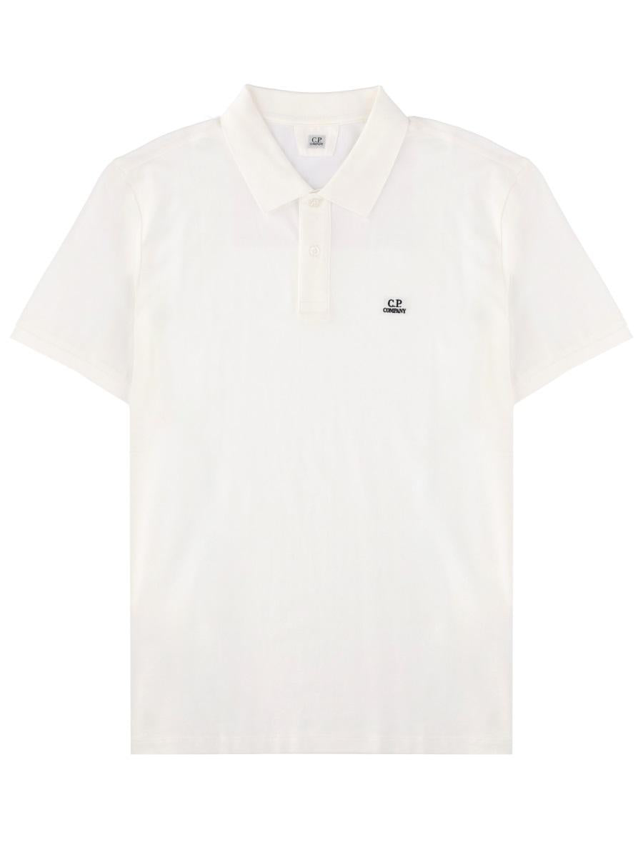 CP Company Short Sleeve Cotton Polo Shirt White Men