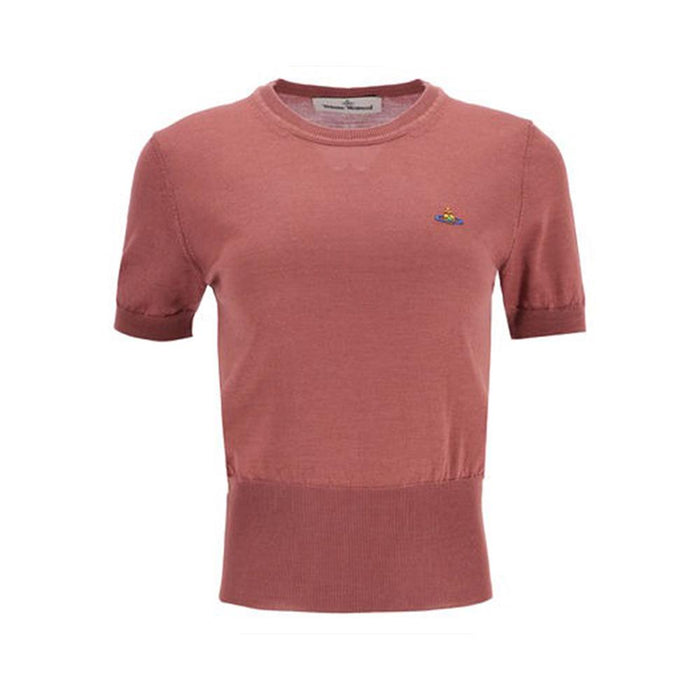 Vivienne Westwood Bea Knit Top Rose Round Neck Sweater