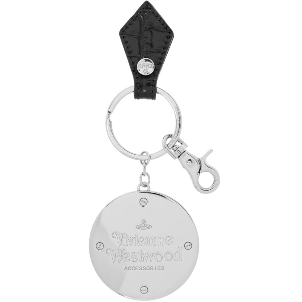 Vivienne Westwood ORB Logo Crocodile-Embossed Leather Keyring