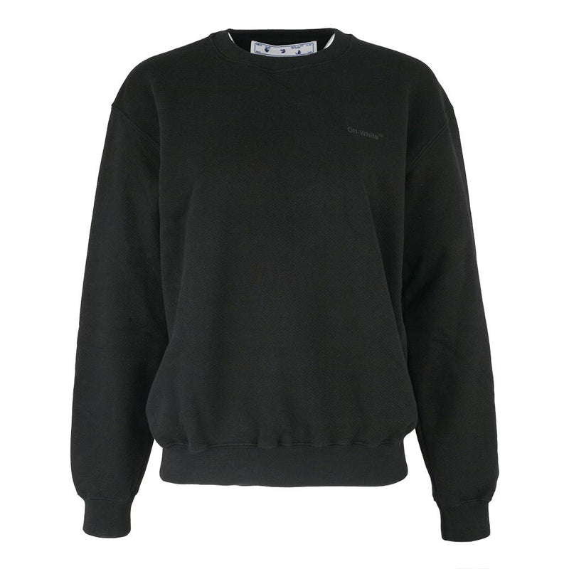 OFF WHITE Women Diag Logo Black Cotton Sweatshirt