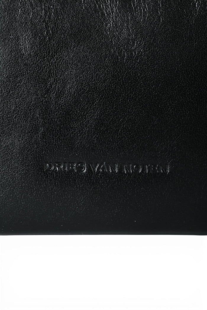 Dries Van Noten Black Zipped Leather Card Case Unisex