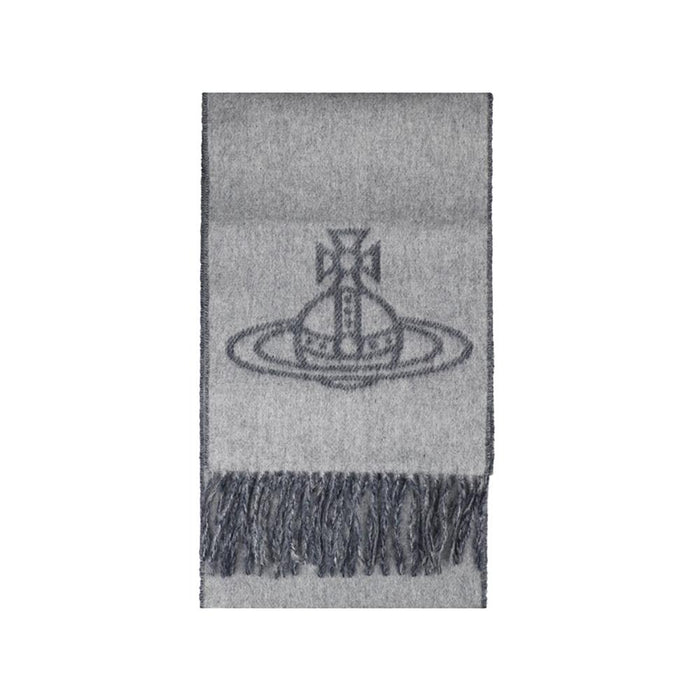 Vivienne Westwood Mineral Gray Two-Tone Orb Single Scarf