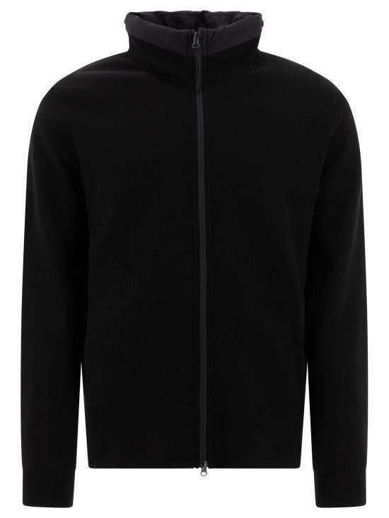 CP Company Cotton Mixed Zip Hooded Cardigan Jacket Black Men