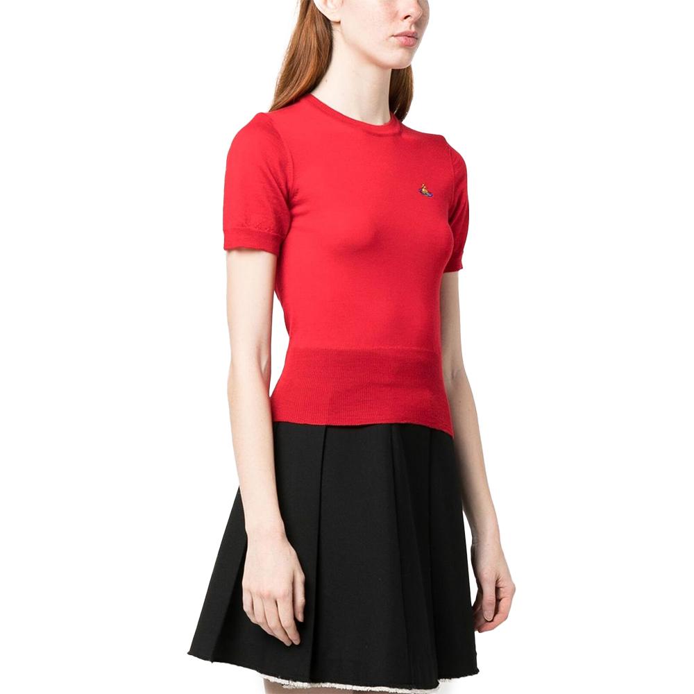 Vivienne Westwood Bea Top Knit Sweater Red 1803002Q Y001A H406