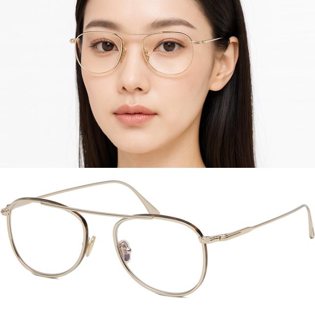 TOM FORD Gold Aviator Blue Light Blocking Eyeglasses Unisex TF5691B 028