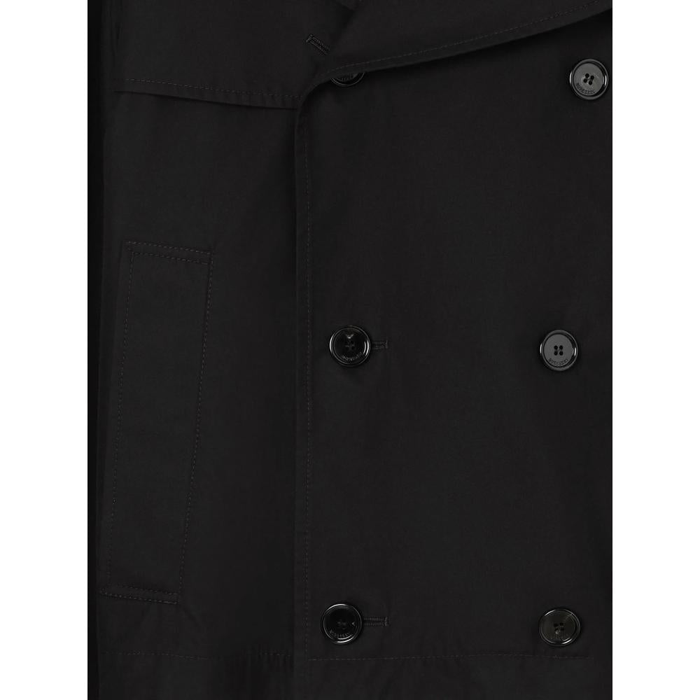 BURBERRY Leadenham Black Cotton Trench Coat for Men