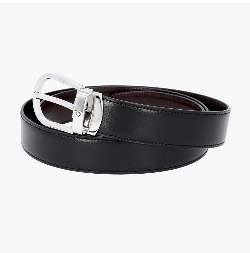 Montblanc Meisterstück Horseshoe Brown Reversible Leather Belt Men 222371