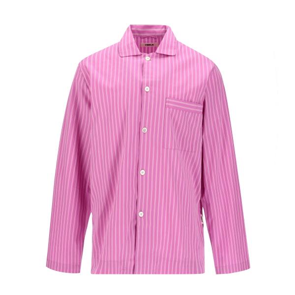 TEKLA Poplin Purple Pink Stripe Long Sleeve Pajama Lounge Set