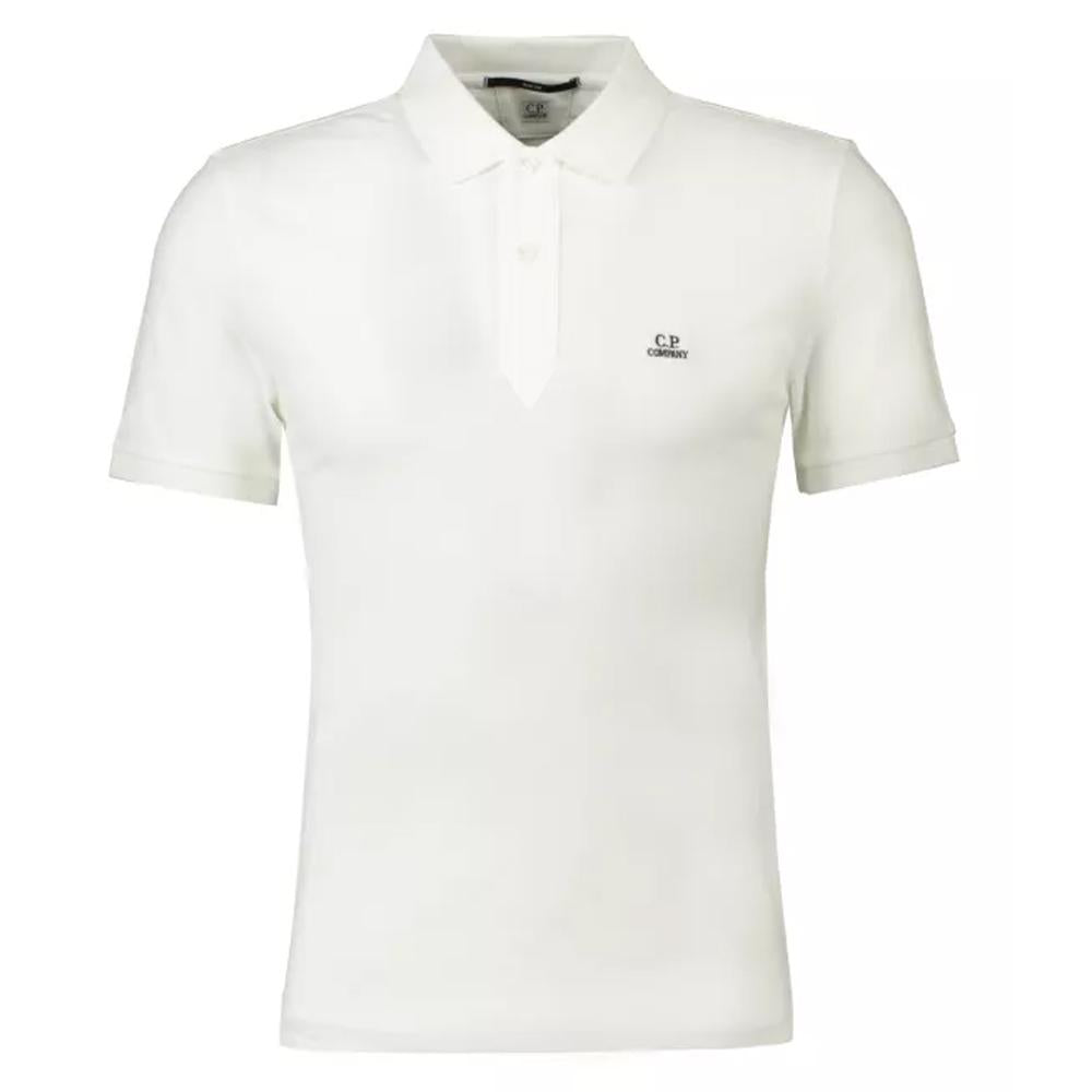 CP Company Logo Embroidered Polo T-Shirt White Men’s