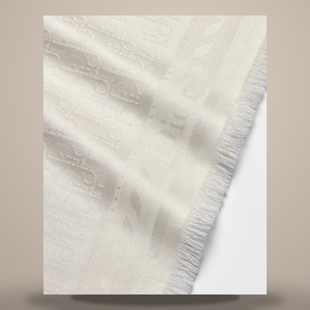 DIOR Oblique Ivory Silk Wool Jacquard Scarf 62TS140I1058 C039
