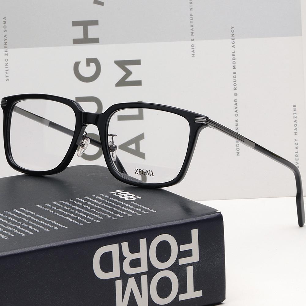 Zegna Unisex Square Acetate Eyeglass Frames EZ5265 H 001