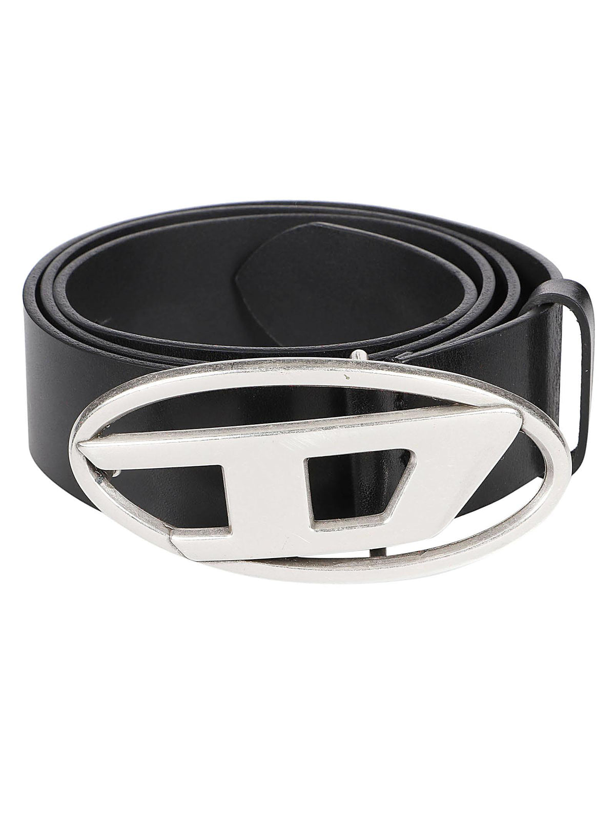 DIESEL Leather Belt for Men Black Buckle Accessory