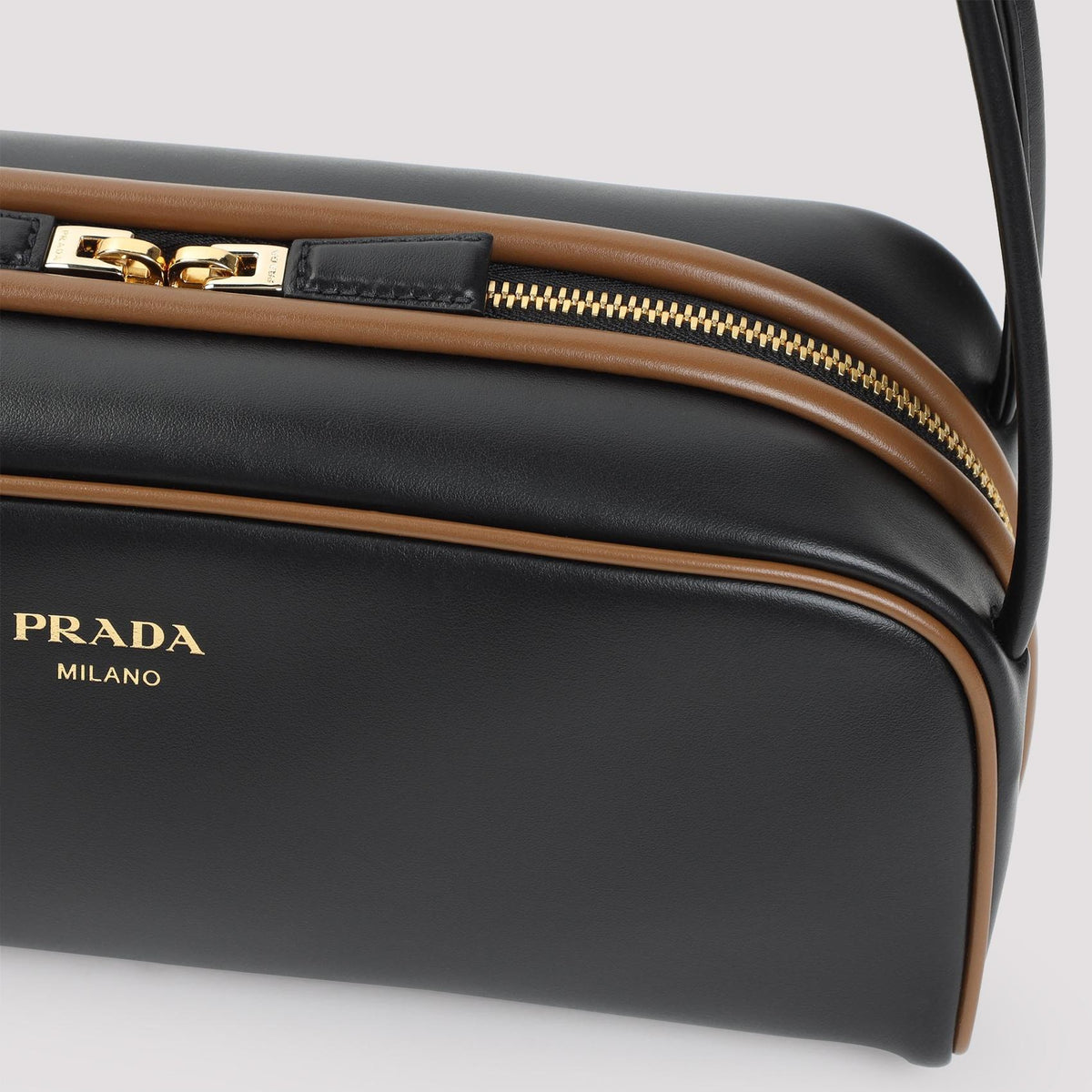 PRADA Black Leather Shoulder Bag
