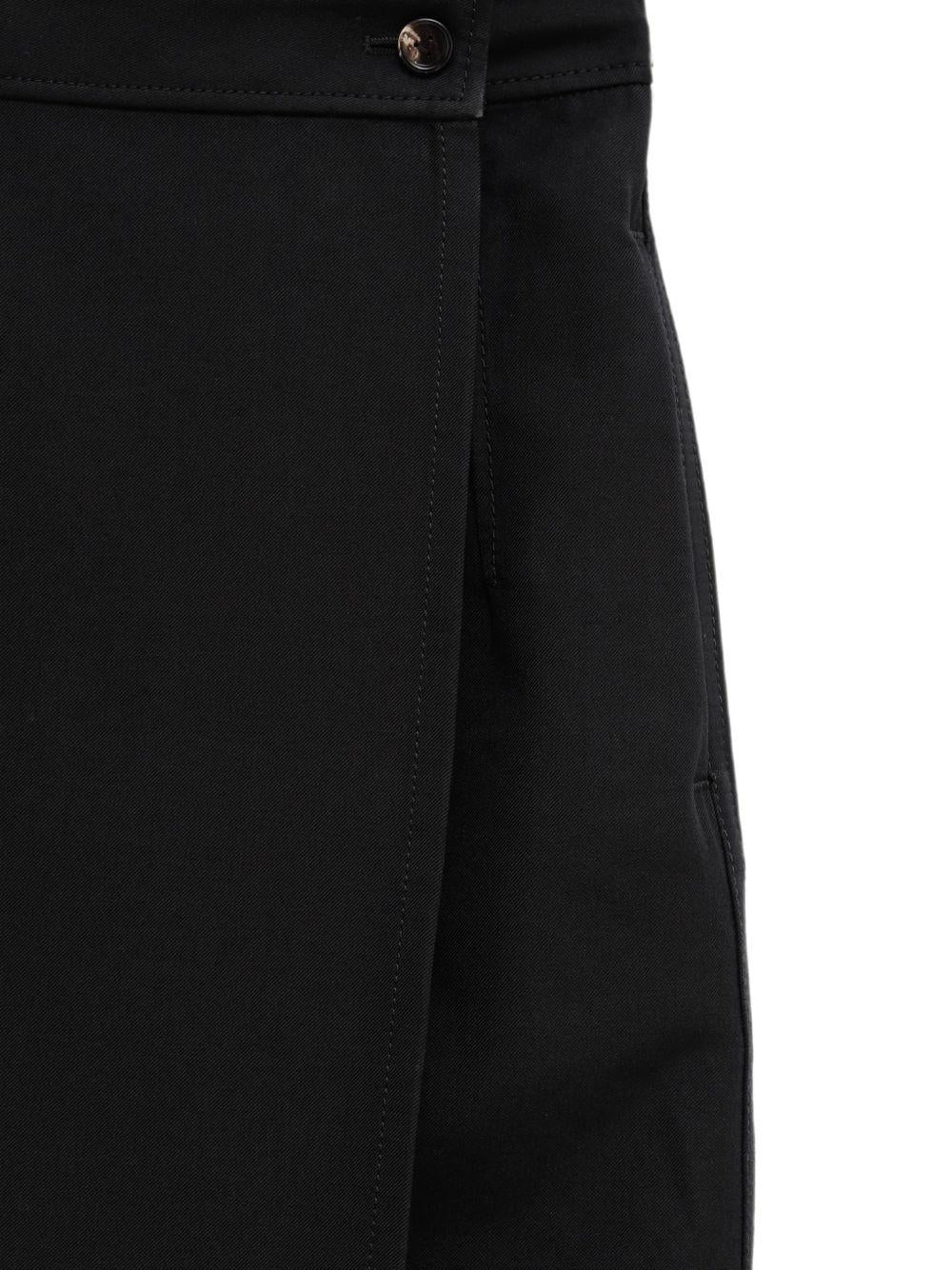 Bottega Veneta Black Wool Midi Skirt