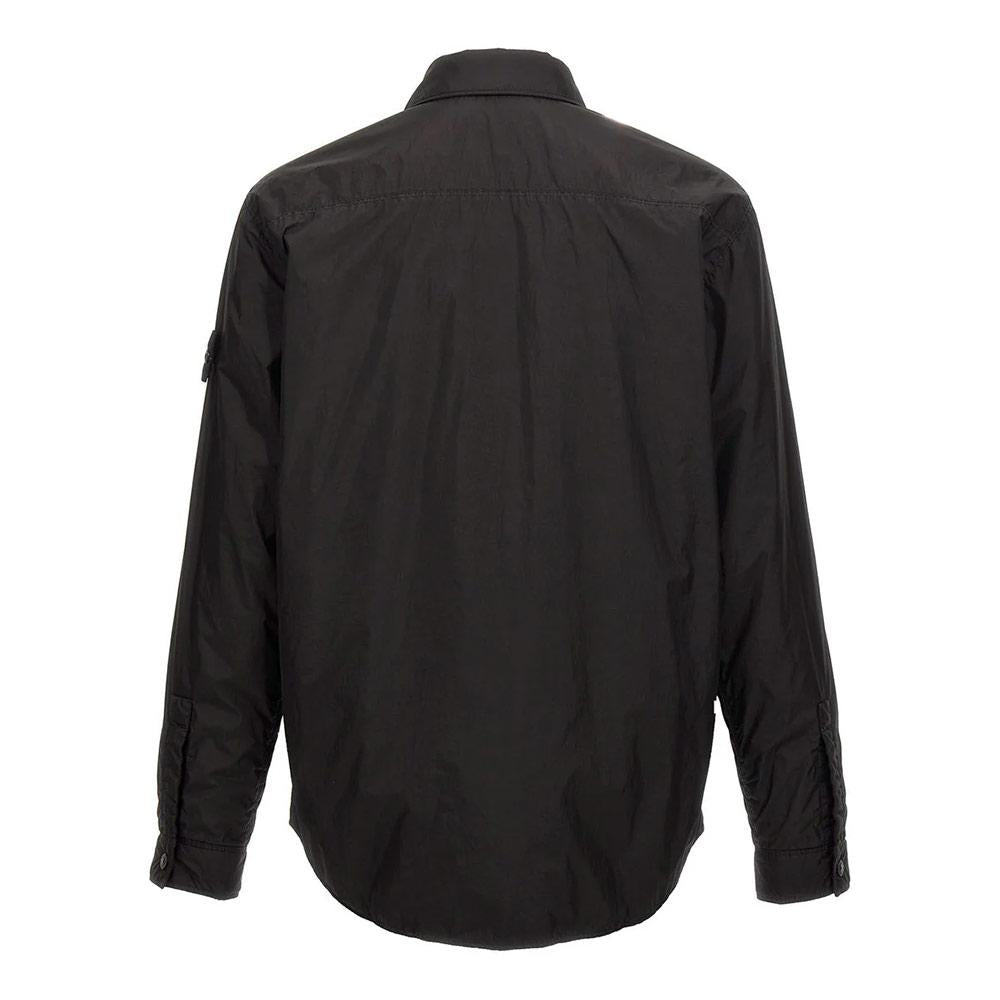 STONE ISLAND Crinkle Reps Nylon Overshirt Jacket Black Men's 8115Q0123 V0029