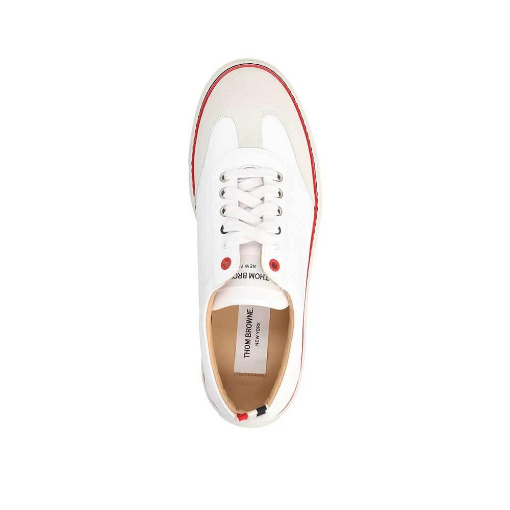THOM BROWNE RWB Detail Leather Low-Top Sneakers Men’s White