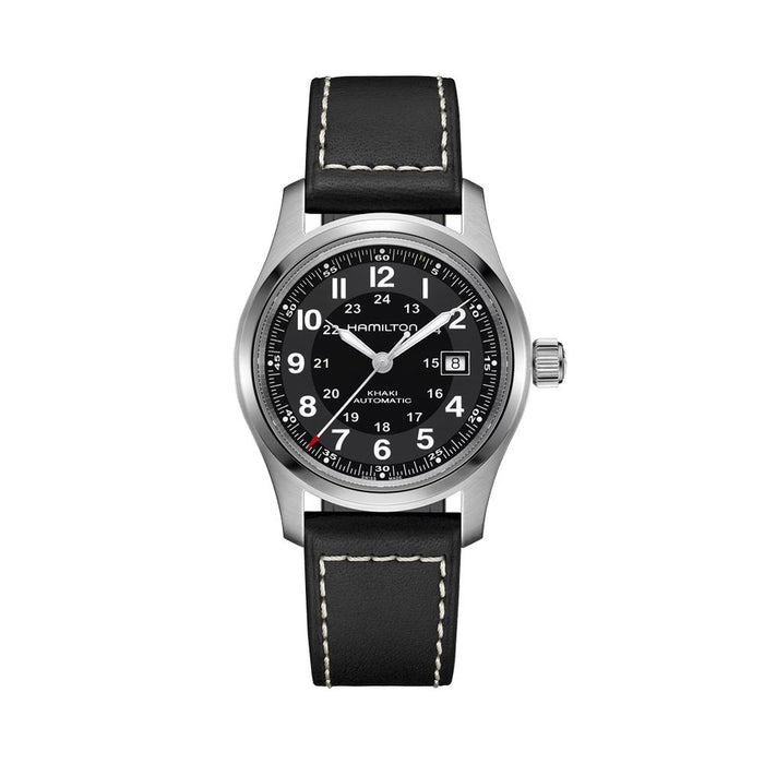 Hamilton Khaki Field Leather Mechanical Watch 42mm Men’s H70605733