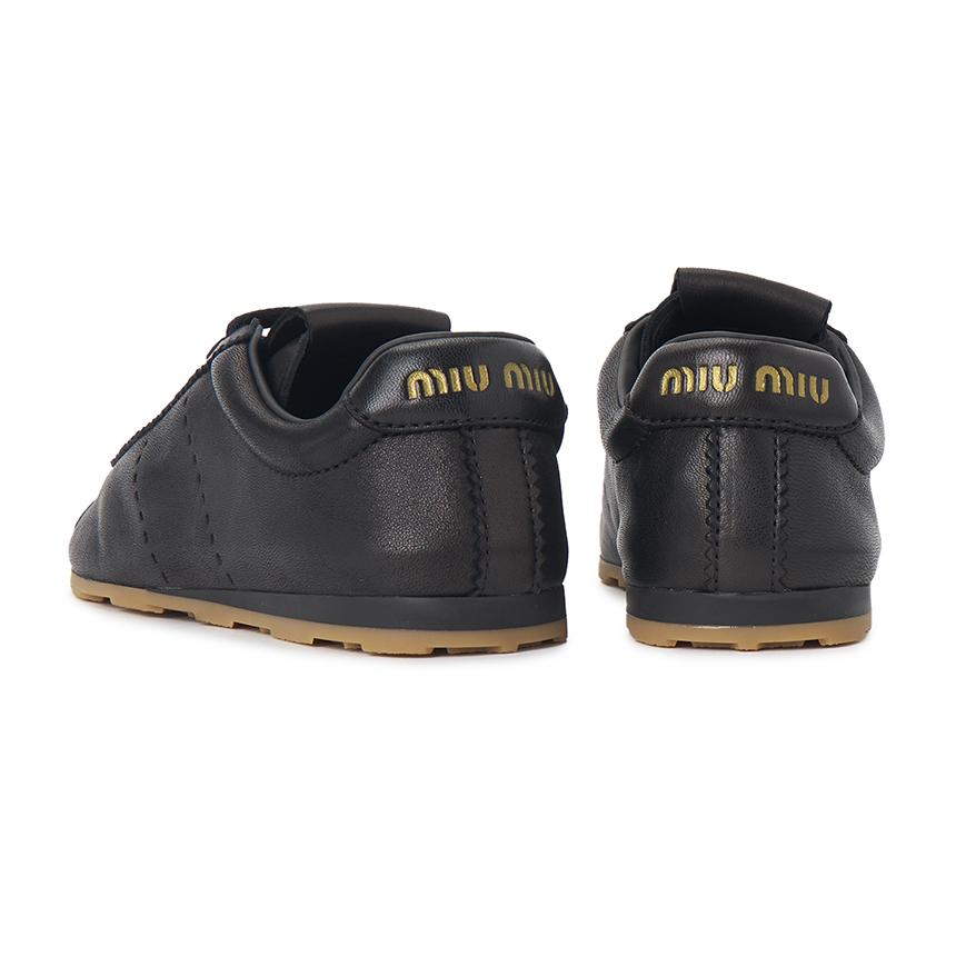 Miu Miu Plume Leather Low-Top Sneakers Unisex 5E114E 038 F0002