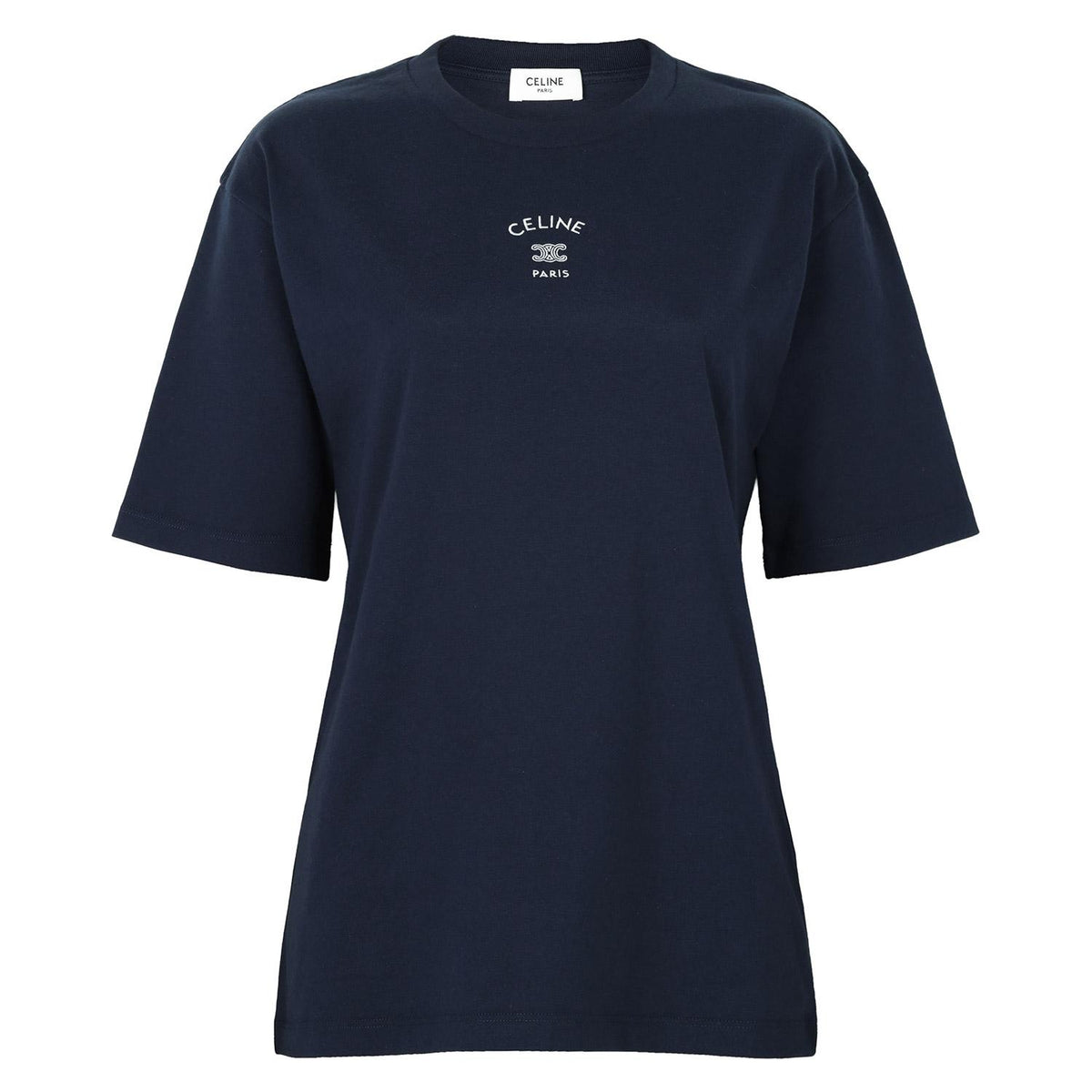 CELINE Navy White Loose T-Shirt