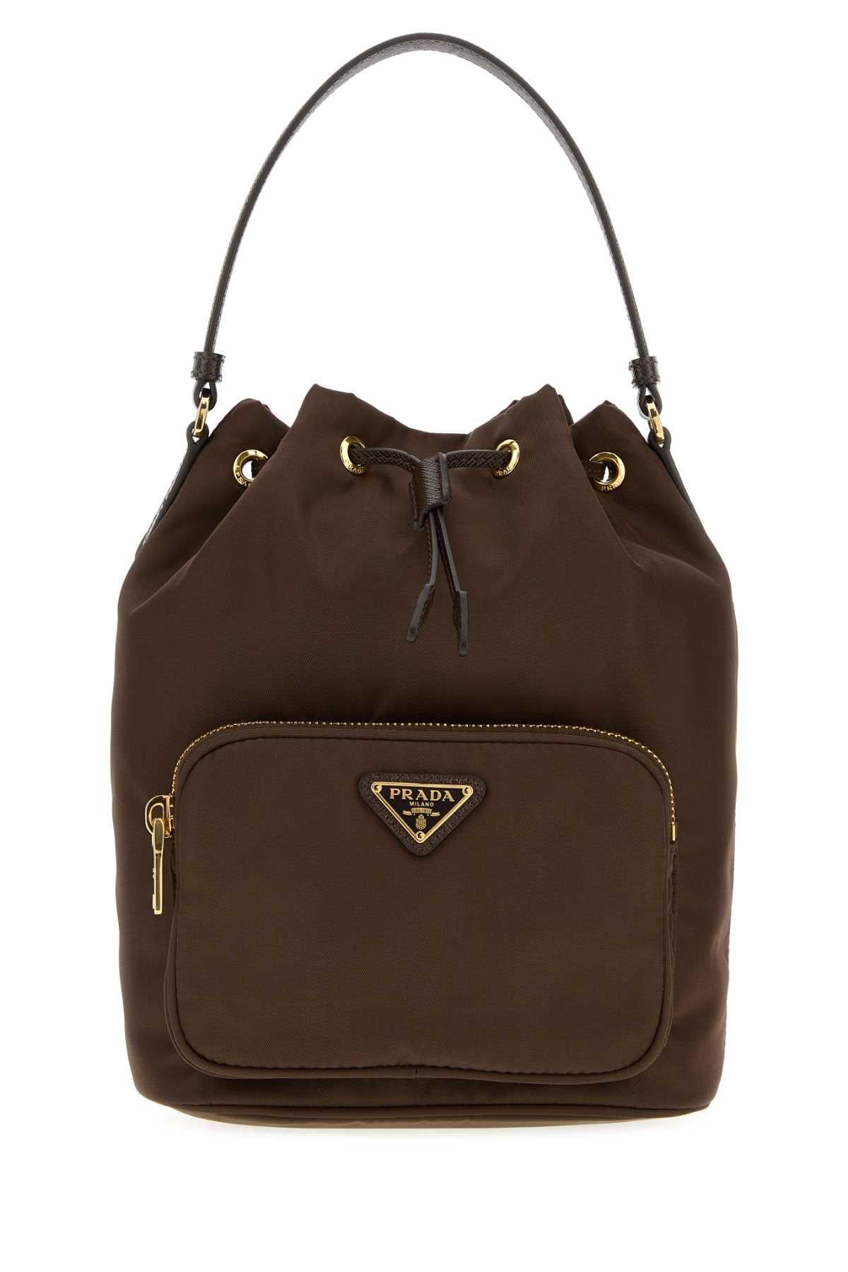 PRADA Vichy Check Fabric Shoulder Bag