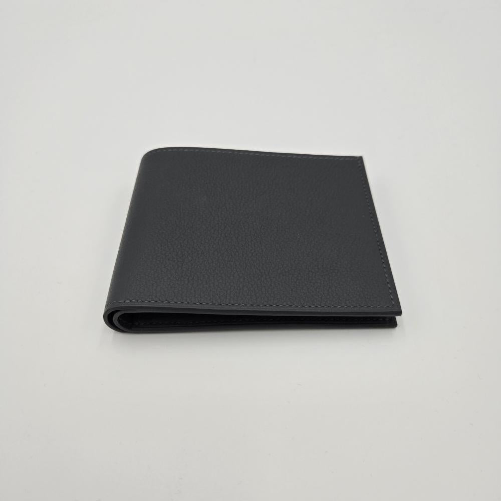 HERMES Evercolor Ardoise Citizen Twill Men’s Bifold Wallet