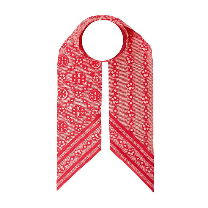 Tory Burch T Monogram Floral Silk Scarf