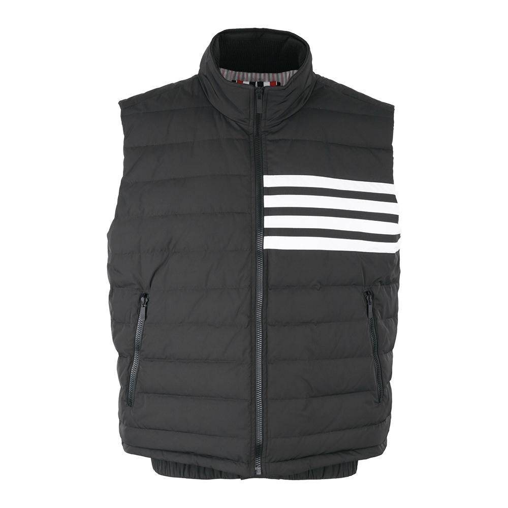 THOM BROWNE Quilted Down Puffer Vest Gray Men's Outerwear