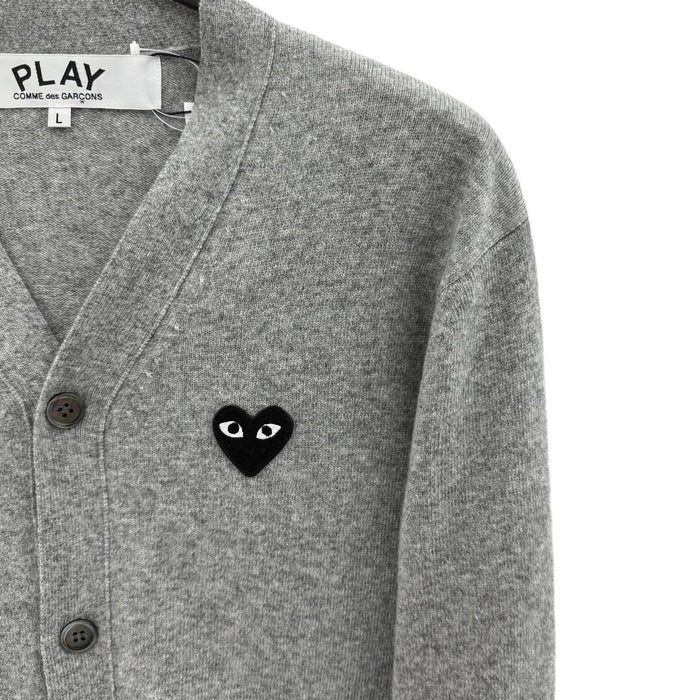 Comme des Garcons Black Heart Patch V-Neck Cardigan Gray AX N024 051