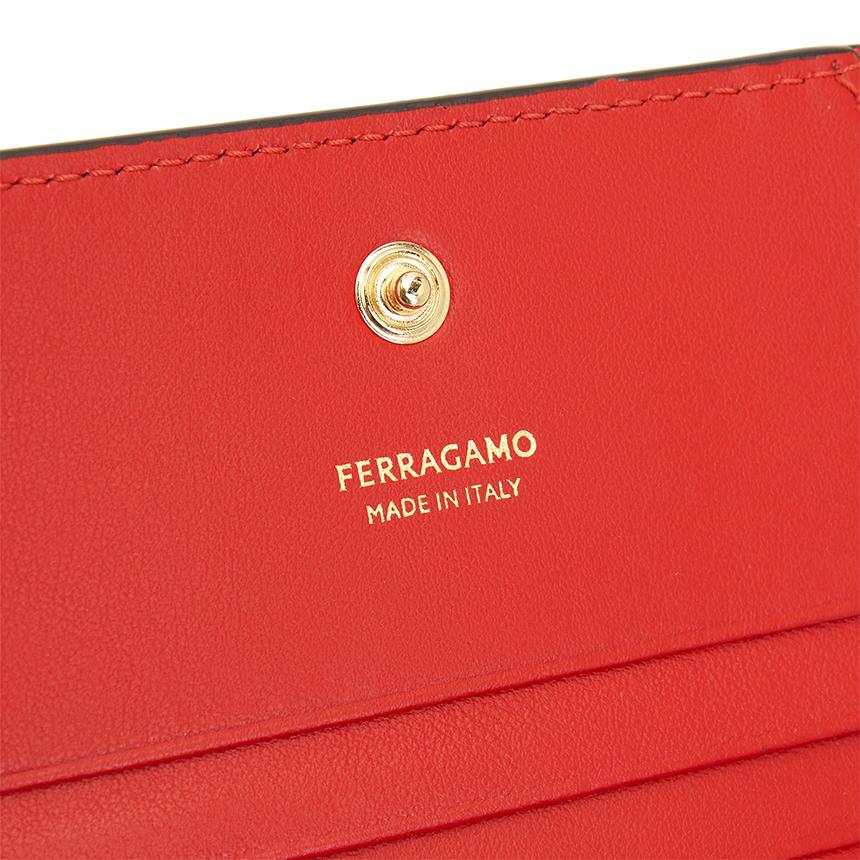 Ferragamo Black Leather Compact Wallet for Women 0770769