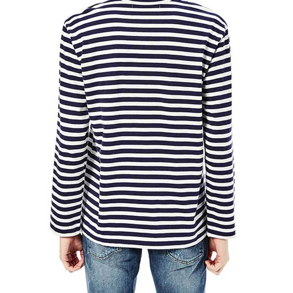 Comme des Garcons Stripe Long Sleeve T-Shirt Double Heart Unisex
