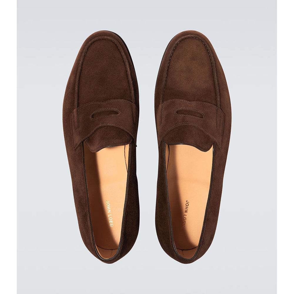 JOHN LOBB Dark Brown Suede LOPEZ Men’s Loafers