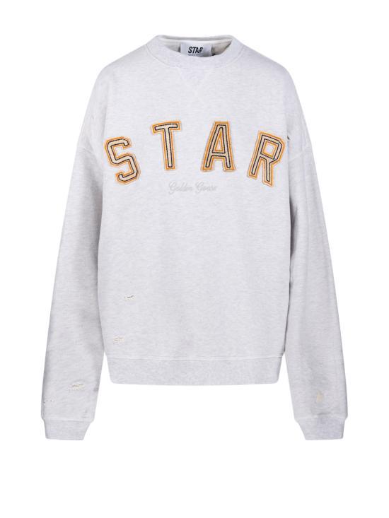 GOLDEN GOOSE Vintage Gray Melange Long Sleeve Sweatshirt