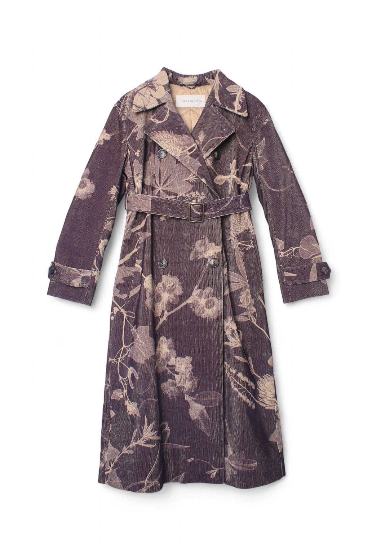Dries Van Noten Women's Purple Corduroy Trench Coat 232 010200 7044 401
