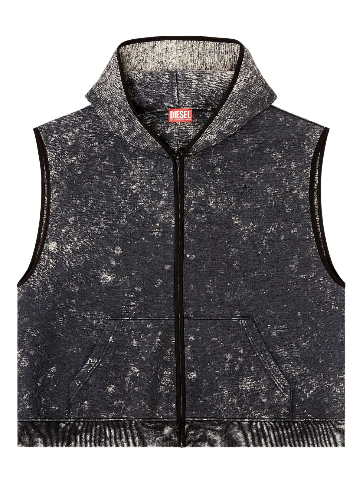 DIESEL Black Nylon Quilted Vest for Men
