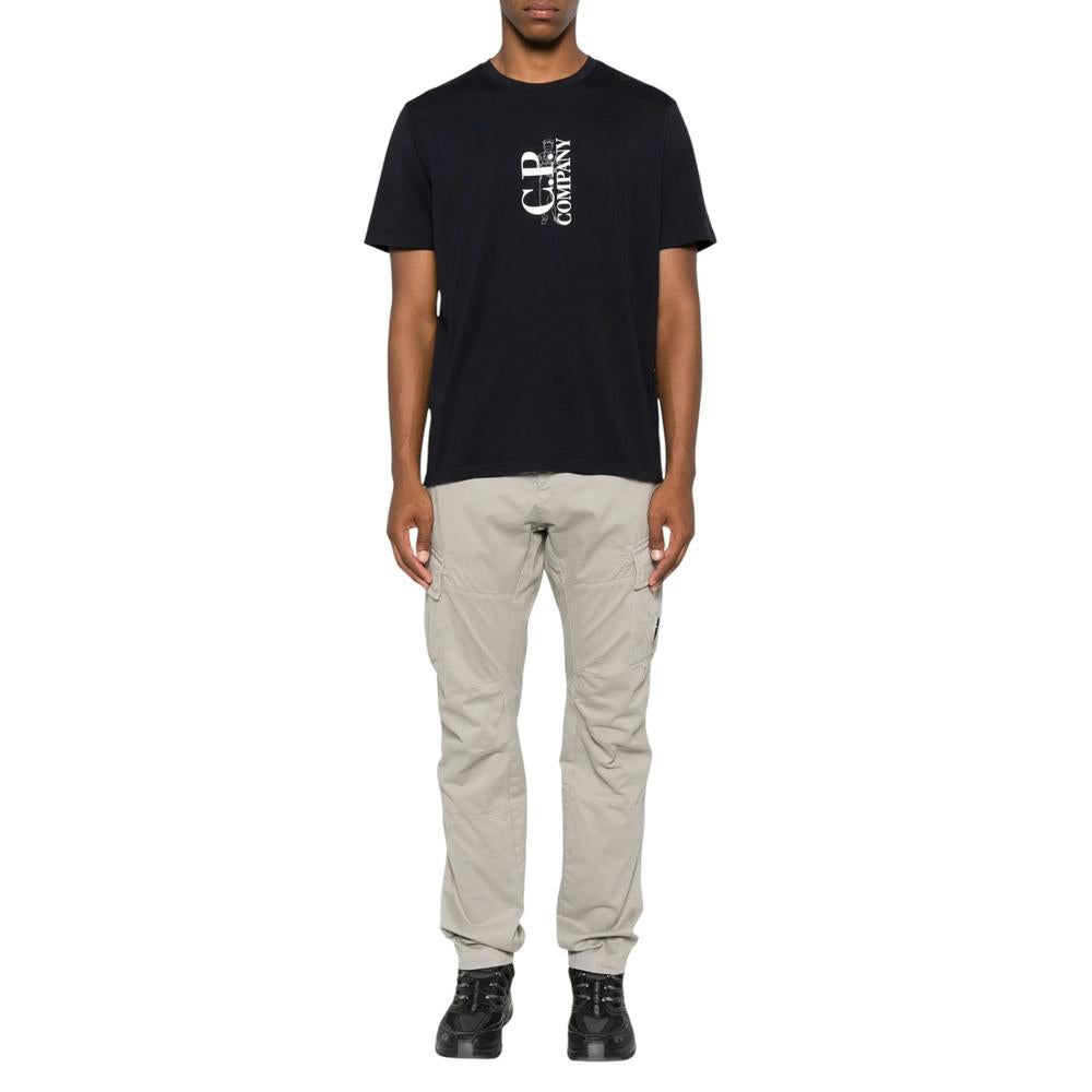 CP Company Logo Print Men’s Short Sleeve T-Shirt Black Cotton