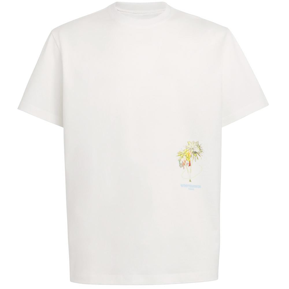 WOOYOUNGMI White Palm Tree Graphic Back Logo T-Shirt W251TS04 716W