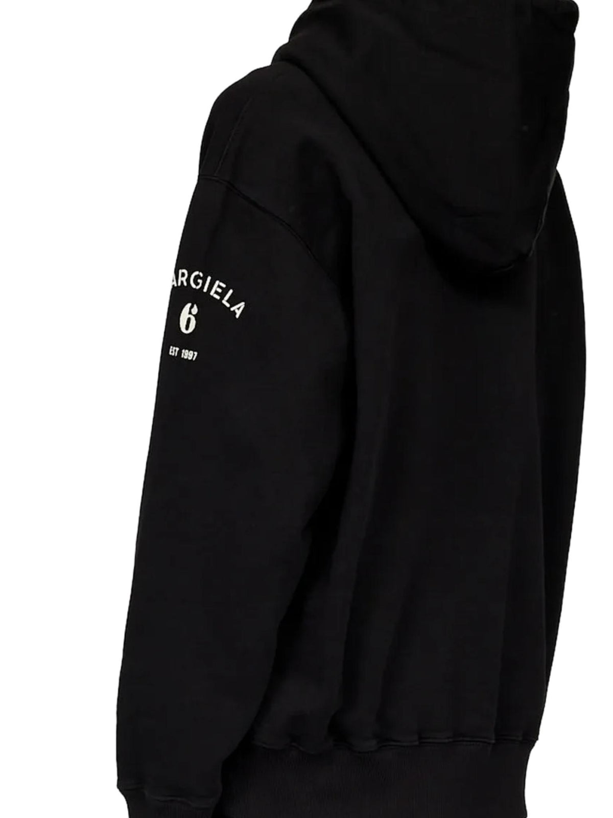 Maison Margiela Black Cotton Hoodie Women’s Pullover Top