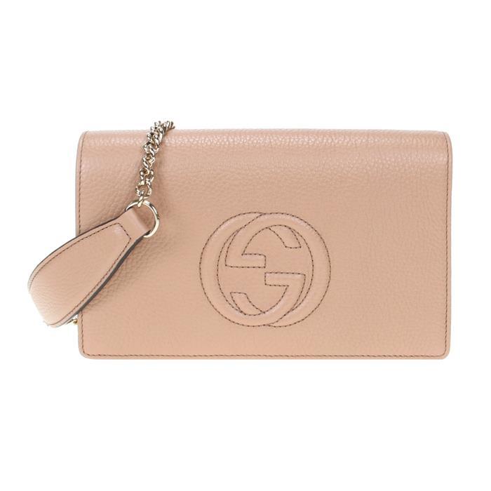 GUCCI Soho Leather Crossbody Bag Brown