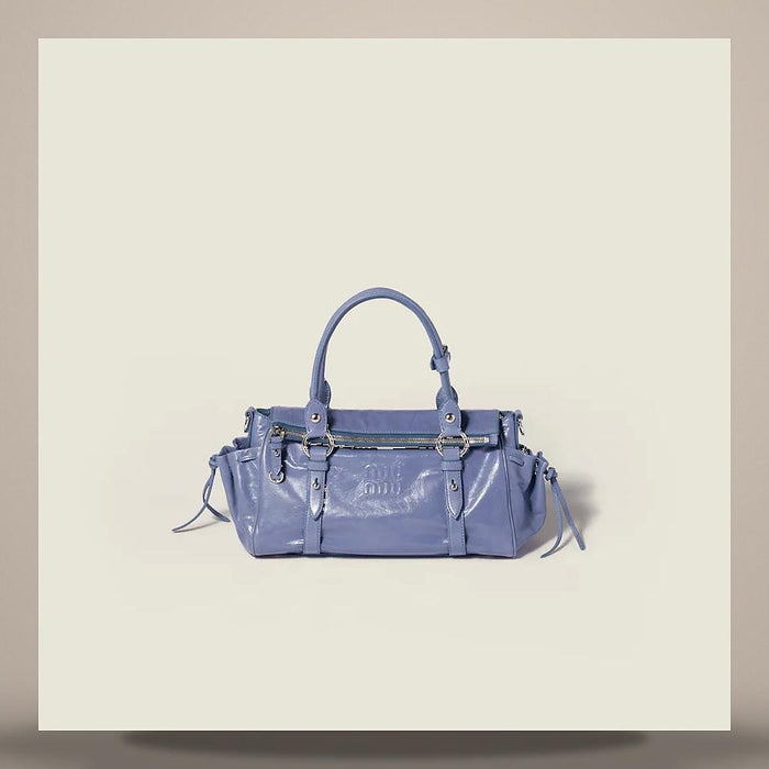 Miu Miu Glossy Leather Shoulder Bag Handbag Pink