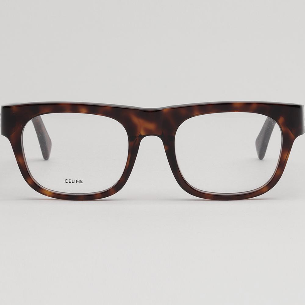 CELINE Thick Square Tortoise Acetate Eyeglass Frames Unisex CL50033I 054