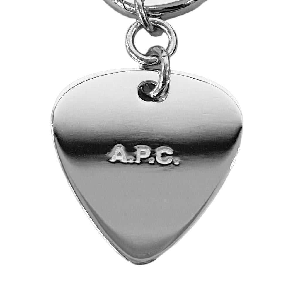A.P.C. Silver Logo Heart Keyring Keychain MEAEC F66087 RAB