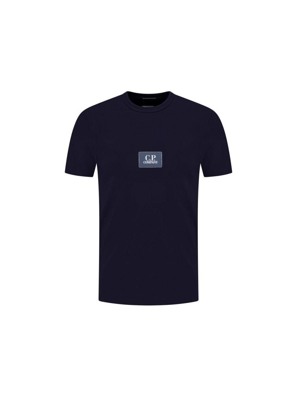 CP Company MercERized Jersey Twist Small Logo T-Shirt Navy