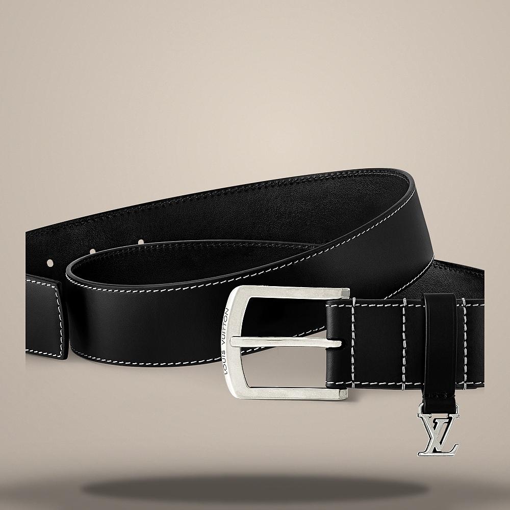 Louis Vuitton Everyday Pin 35mm Black Leather Belt M8566