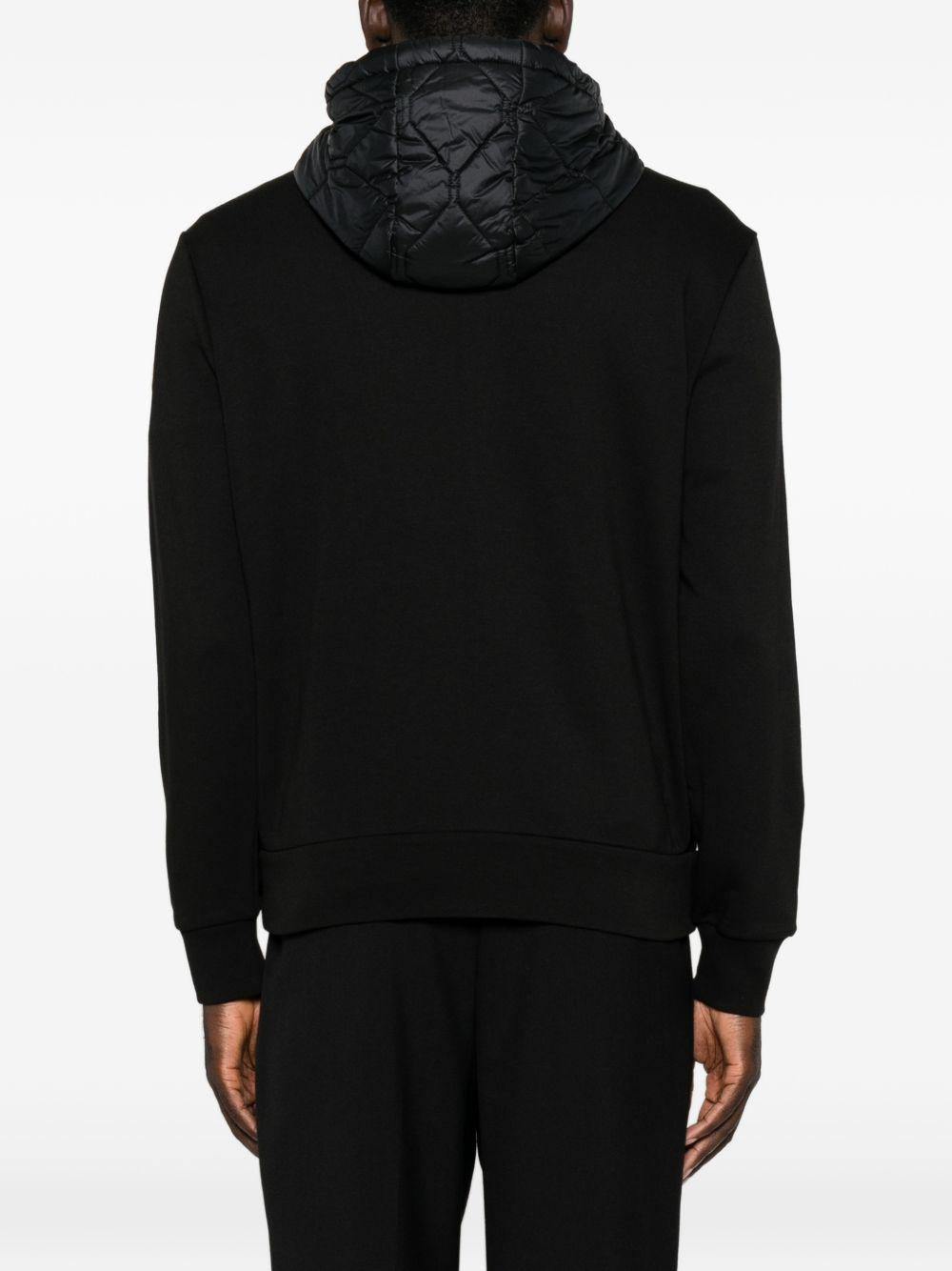 Moncler Black Cotton Zip Sweatshirt Jacket for Men