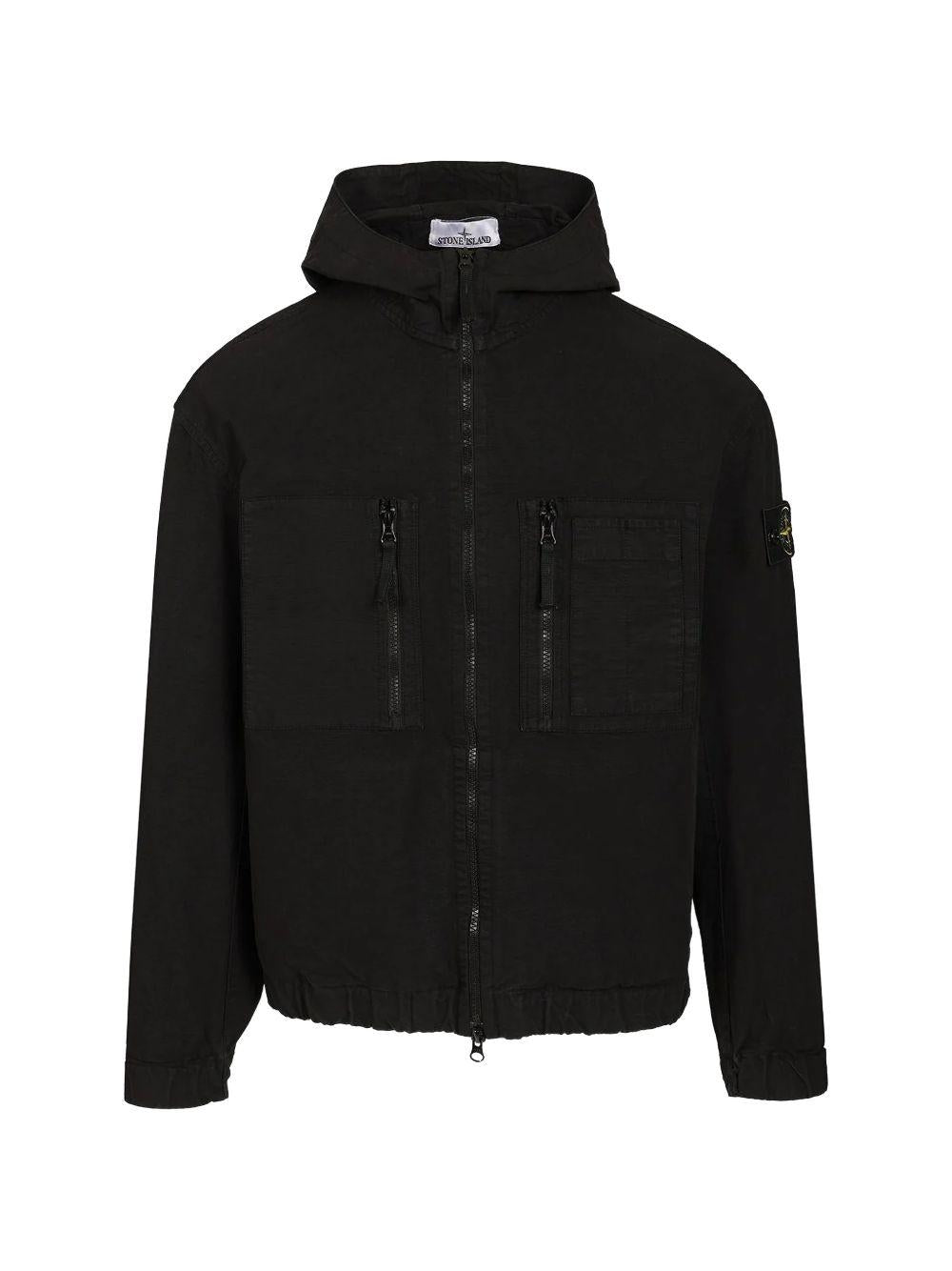STONE ISLAND Black Nylon Anorak Jacket Men’s