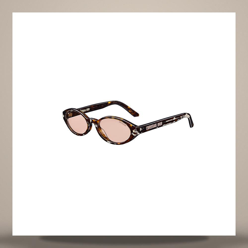 DIOR Brown Tortoise Shell Effect Oval Sunglasses DPFCR1FXR 20L0