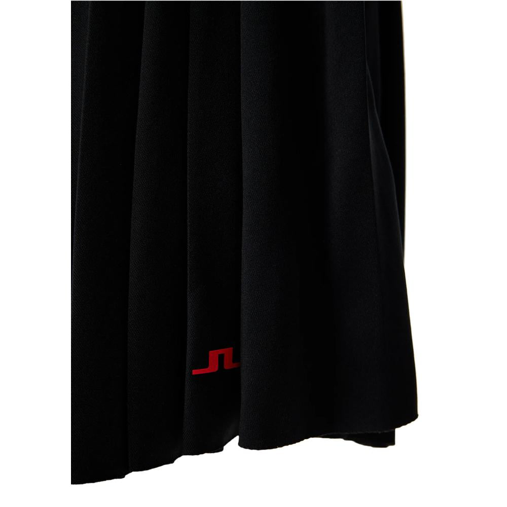 J LINDEBERG Black Pleated Logo Mini Skirt